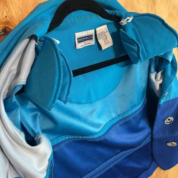 Vintage 80s Prophecy Sag Harbor Short Sleeve Blue Suit Short Sleeve Blazer Sz 8 - Picture 5 of 7